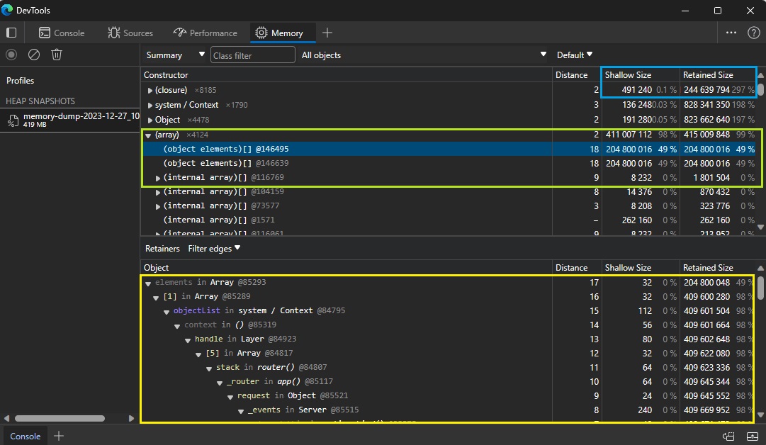 Heap snapshot
